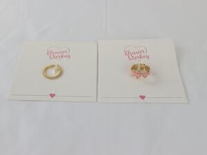 Frasier Sterling Ring Bundle Gold Tone Infinity Heart & Rhinestone Rings Size 5